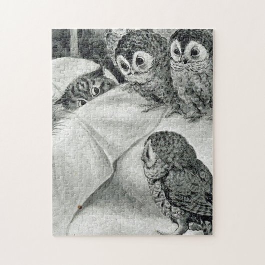 Louis Wain Cat Nightmare Owl Bird Legpuzzel (Verticaal)