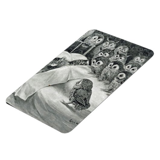 Louis Wain Cat Nightmare Owl Bird Magneet (Linkerzijde)