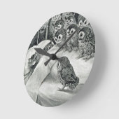 Louis Wain Cat Nightmare Owl Bird Ronde Klok (Hoek)