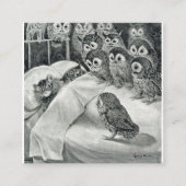 Louis Wain Cat Nightmare Owl Bird Vierkante Visitekaartje (Voorkant)