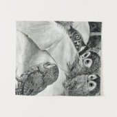 Louis Wain Cat Nightmare Owl Bird Wandkleed (Voorkant (horizontaal))