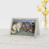 Louis Wain Cat Notecard, de Katten van het Kaart (Gele Bloem)