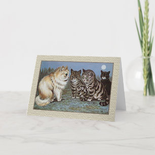 Louis Wain Cat Notecard, de Katten van het Kaart