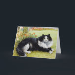 Louis Wain Cat Notecard, de Vintage Kaart van de<br><div class="desc">Dit mooie Louis Wain notecard kenmerkt een groot pluizig zwart & wit kat - perfectioneer voor minnaars van vintage kattenkunst en ventilators van Engelse kunstenaar Louis Wain.  Zijn illustraties kenmerken mooie met wijd open ogen capricieuze die katten,  vaak in heldere tuinscènes worden afgeschilderd zoals dit.</div>