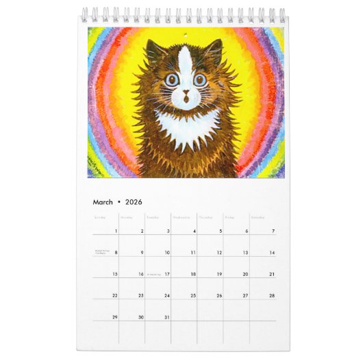 Louis Wain, Cat Paintings Calendar Kalender (Mar 2026)