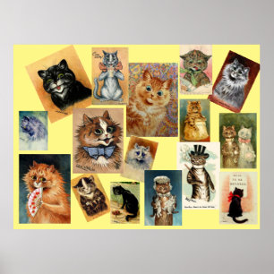 Louis Wain Cat Paintings Poster