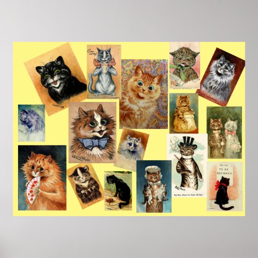 Louis Wain Cat Paintings Poster (Voorkant)