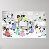  Louis Wain Cat Pillow Fight Poster Print (Voorkant)