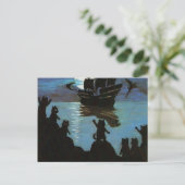 Louis Wain Cat Pirates Galleon in het motorlicht Briefkaart (Staand voorkant)