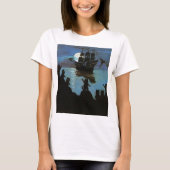 Louis Wain Cat Pirates Galleon in het motorlicht T-shirt (Voorkant)