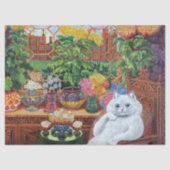 Louis Wain Cat Psychedelische decoupage Tissuepapier (Voorkant)