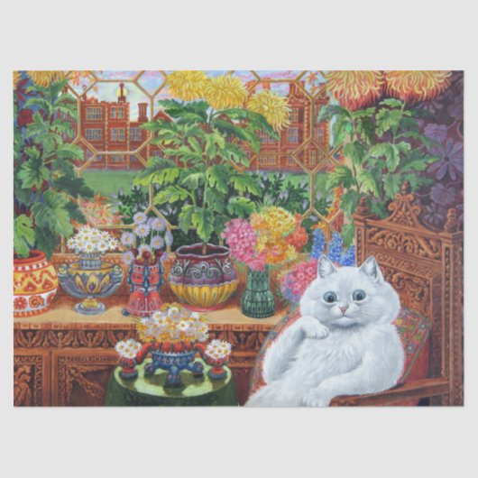 Louis Wain Cat Psychedelische decoupage Tissuepapier (Voorkant)