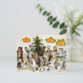 Louis Wain Cats Christmas Tree Decorating Party Feestdagenkaart (Staand voorkant)