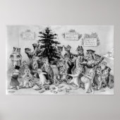 Louis Wain Cats Decorting Kerstmis Tree Poster (Voorkant)
