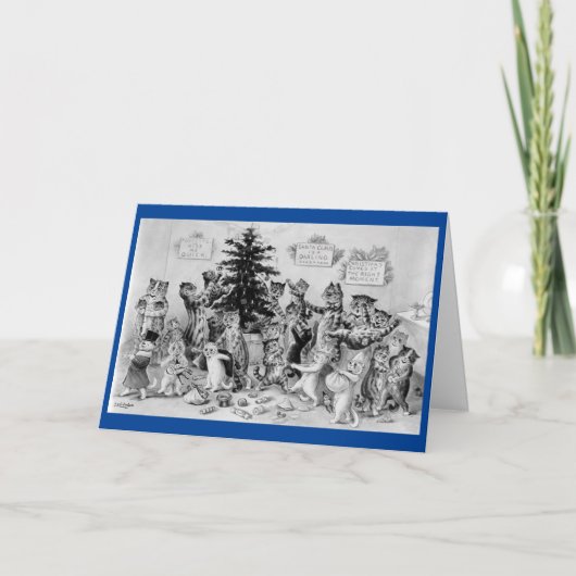Louis Wain Cats Folded Holiday Card Feestdagen Kaart (Voorkant)