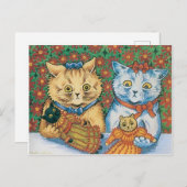 Louis Wain Cats holding Teddy Bears Briefkaart (Voorkant / Achterkant)
