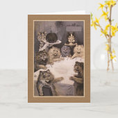 Louis Wain Cats "Kat Feest" Wenskaart Kaart (Gele Bloem)