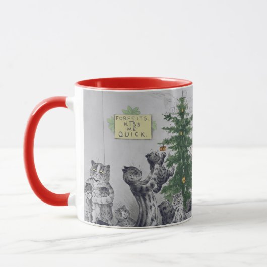  Louis Wain Cats Kerstparty Mok (Links)