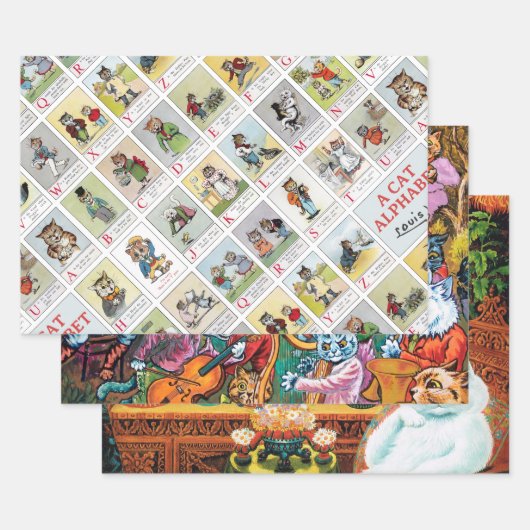 Louis Wain, Cats & Kittens Inpakpapier Vel (Set)