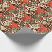 Louis Wain Christmas Cat Decorating Tree Cadeaupapier (Hoek)