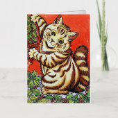 Louis Wain Christmas Cat Folded Foil Holiday Card Folie Feestdagenkaart (Voorkant)