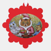 Louis Wain Christmas Cats  Ornament Kaart (Achterkant)