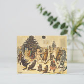 Louis Wain Christmas Party Briefkaart (Staand voorkant)