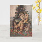 Louis Wain Christmas Time in Catland Card Kaart (Gele Bloem)