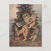 Louis Wain Christmas Time in Catland Feestdagenkaart (Voorkant)