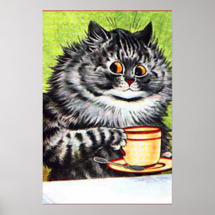 LOUIS WAIN COFFEE CAT BIG POSTER