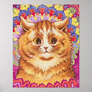 Louis Wain Colorful Cat Poster
