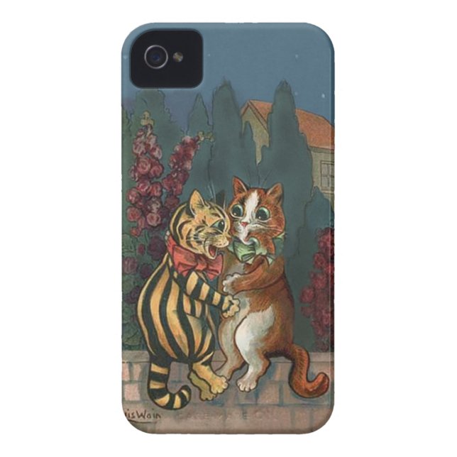 Louis Wain - Cute Cats in Love iphone4 hoesje (Achterkant)