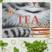  Louis Wain Cute Teacup Cat Art Theedoek (Gevouwen)