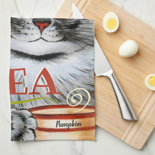 Louis Wain Cute Teacup Cat Art Theedoek (Quarter Fold)