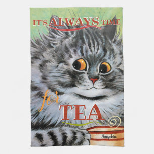 Louis Wain Cute Teacup Cat Art Theedoek