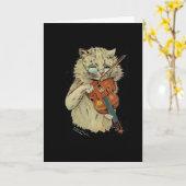 Louis Wain, de muzikant, Kat Art, Kaart (Gele Bloem)