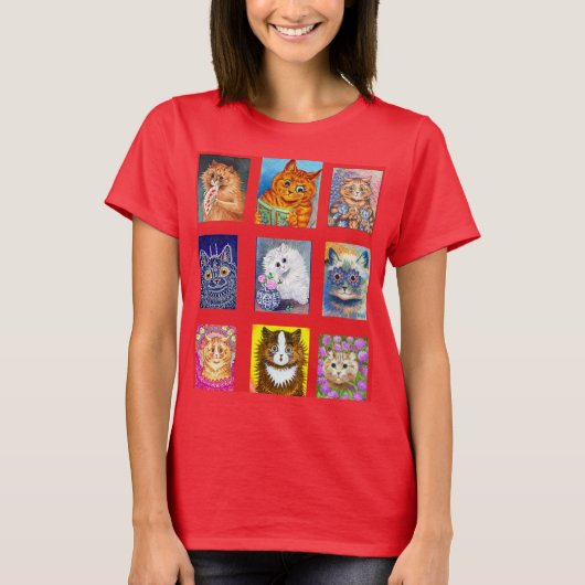 Louis Wain, Edwardian Cats T-shirt (Voorkant)