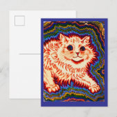 Louis Wain, Electric Cat,  Holiday Postcard Feestdagenkaart (Voorkant / Achterkant)