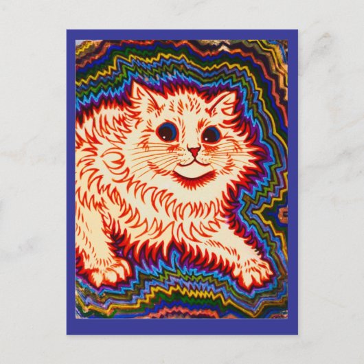 Louis Wain, Electric Cat,  Holiday Postcard Feestdagenkaart (Voorkant)