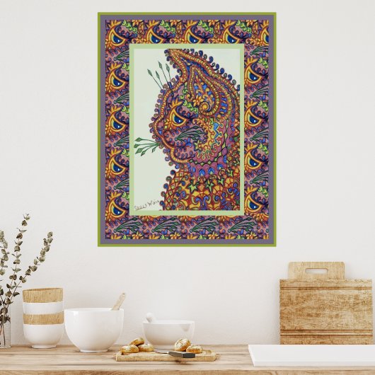 Louis Wain  Fantasy Wallpaper Cat Poster (Keuken)