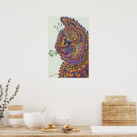 Louis Wain Fantasy Wallpaper Cat Poster (Keuken)