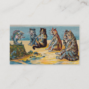 Louis Wain Fish Stories - Funny Cat Visitekaartje