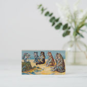 Louis Wain Fish Stories - Funny Cat Visitekaartje (Staand voorkant)