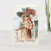 Louis Wain Flowers for the duchess Birthday CC1007 Kaart (Voorkant)