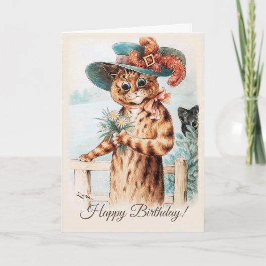 Louis Wain Flowers for the duchess Birthday CC1007 Kaart (Voorkant)