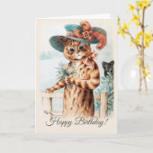 Louis Wain Flowers for the duchess Birthday CC1007 Kaart (Gele Bloem)