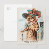 Louis Wain Flowers for the duchess Birthday CC1009 Briefkaart (Voorkant / Achterkant)