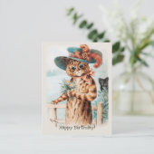 Louis Wain Flowers for the duchess Birthday CC1009 Briefkaart (Staand voorkant)