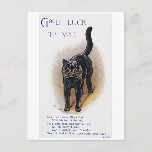 Louis Wain, Gelukskat,  Briefkaart (Voorkant)