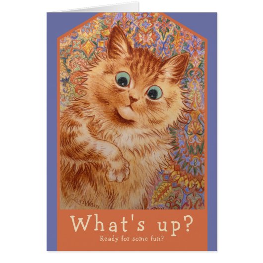 Louis Wain Ginger cat Birthday party uitnodiging (Voorkant)